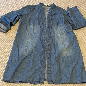 Almost famous Blue Denim Button-Up Shirt dress size L